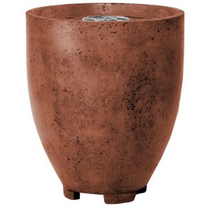 Bloomview 1 24 Inch Round GFRC Natural Gas Fire Bowl in Cafe by Lakeview Outdoor Designs