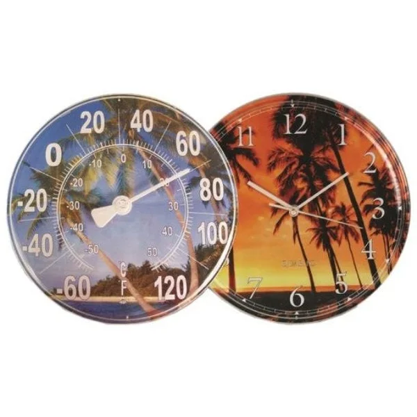 Wall Clock and Thermometer Set