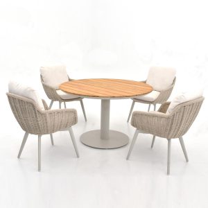 Avery Island 5 Pc Aluminum Dining Set in Gray by Lakeview Outdoor Designs