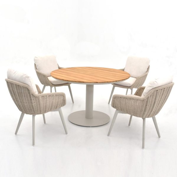 Avery Island 5 Pc Aluminum Dining Set in Gray by Lakeview Outdoor Designs