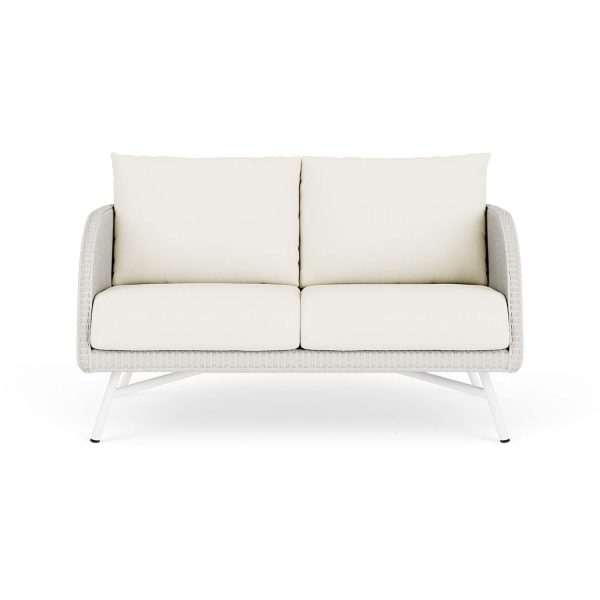 Essence Lloyd Loom Loveseat in Matte White/Sailcloth Salt by Lloyd Flanders