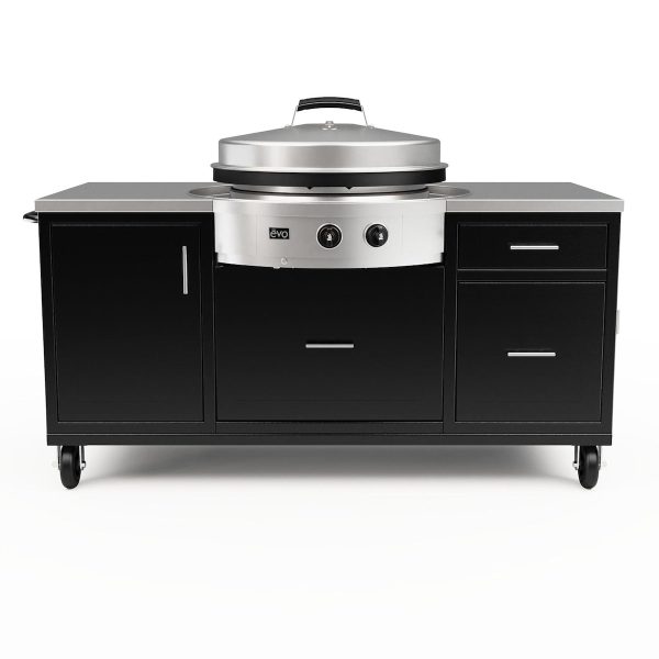 EVO Onyx Grill Cart W/Affinity 30G Flattop Natural Gas Griddle - 10-0055-NG