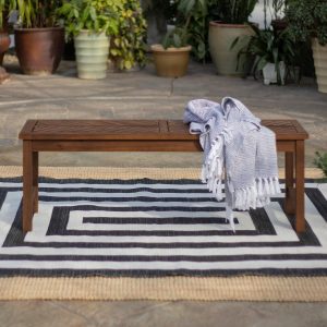 Wishlake 53 Inch Acacia Bench in Dark Brown by Ultimate Patio