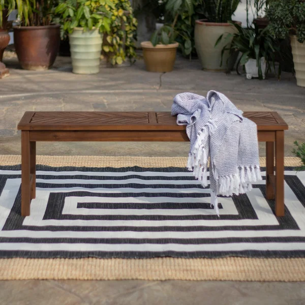 Wishlake 53 Inch Acacia Bench in Dark Brown by Ultimate Patio