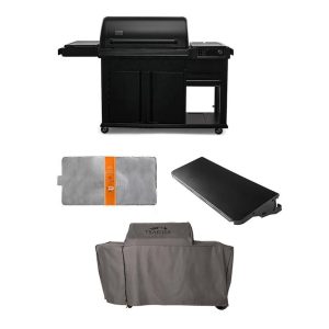 Traeger Woodridge Elite Wood Pellet Grill w/ P.A.L. Front Shelf, Grill Cover & Drip Tray Liners