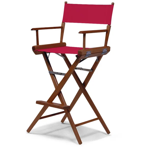 World Famous Bar Height Director Chair By Telescope Casual - Walnut/Red