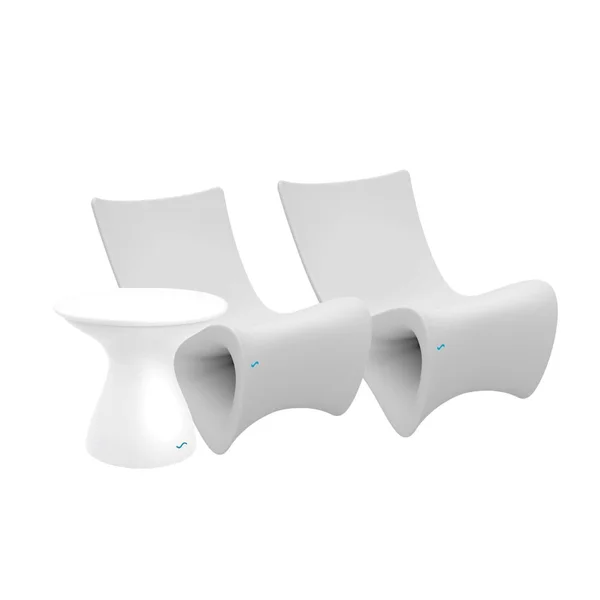 Autograph 3 Pc Polyresin Seating Set in White by Ledge Lounger