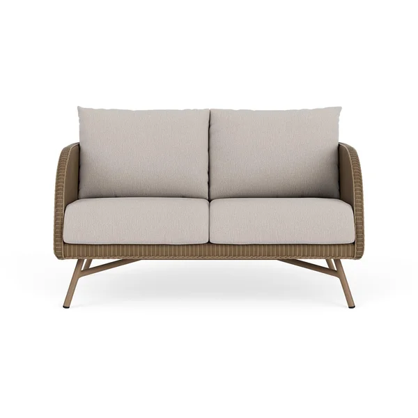 Essence Lloyd Loom Loveseat in Fawn/Remy Cloud by Lloyd Flanders