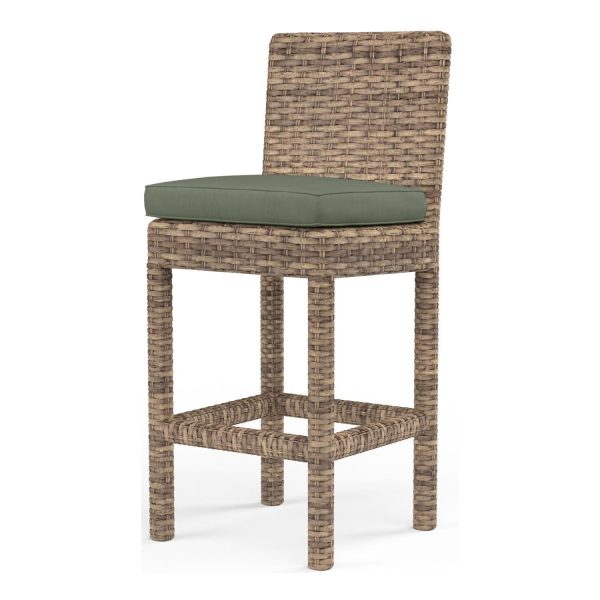 Havana Wicker Bar Stool in Tobacco/Cast Sage by Sunset West
