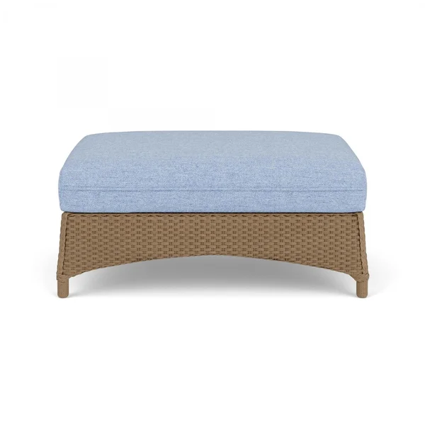Mandalay Lloyd Loom Large Ottoman in Fawn/Demo Skyway by Lloyd Flanders