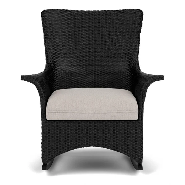Mandalay Lloyd Loom Rocking Chair in Ebony/Remy Cloud by Lloyd Flanders