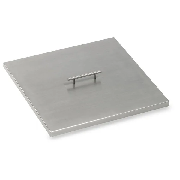 BBQGuys Signature 21-Inch Square Stainless Steel Drop-In Pan Cover - SS-CV-SQP-18