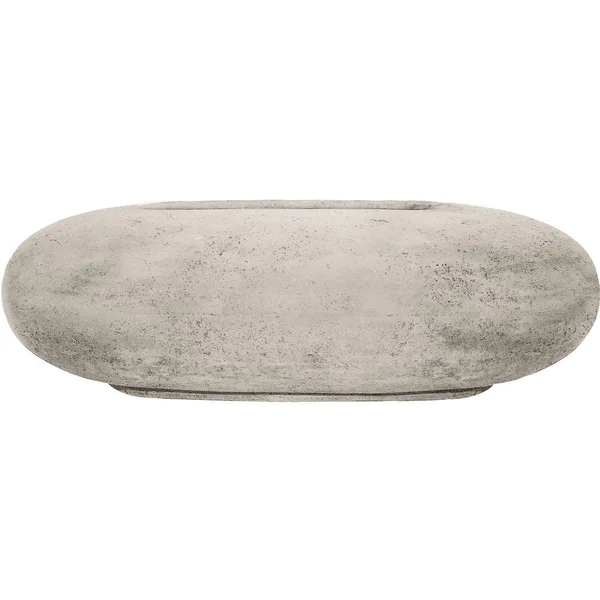 Sawgrass Bay 56 Inch Oval GFRC Propane Fire Bowl in Natural by Lakeview Outdoor Designs