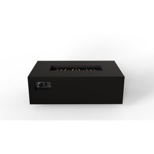 AON 48 Inch Rectangular Powder Coated Steel Propane Fire Pit Table in Black by Warming Trends