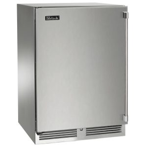Perlick 24-Inch Signature Series Shallow Depth Stainless Steel Outdoor Beverage Center w/ Door Lock - Left Hinged - HH24BO-4-1LL