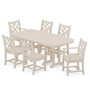 POLYWOOD Chippendale 7-Piece Dining Set - Sand