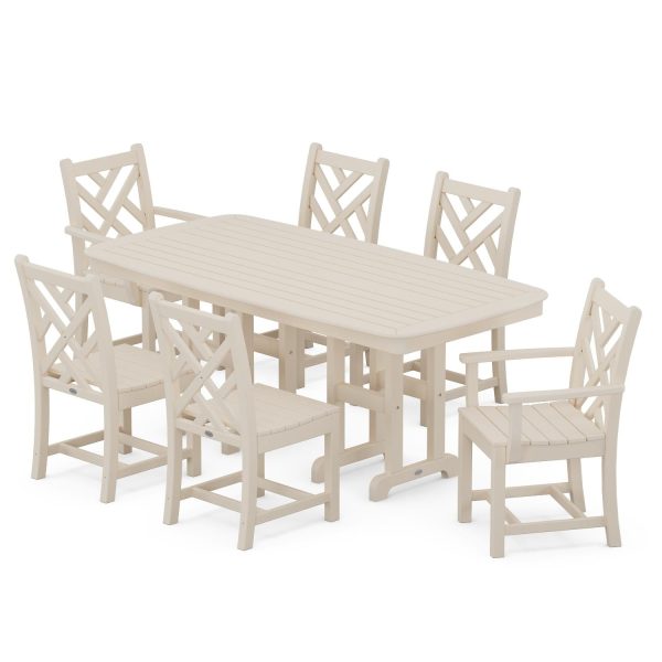POLYWOOD Chippendale 7-Piece Dining Set - Sand