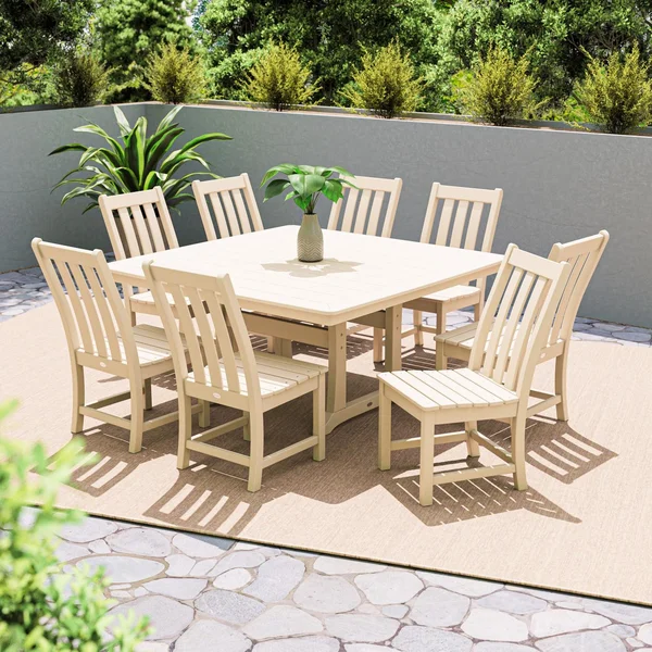 POLYWOOD Vineyard 9-Piece Dining Set - Sand