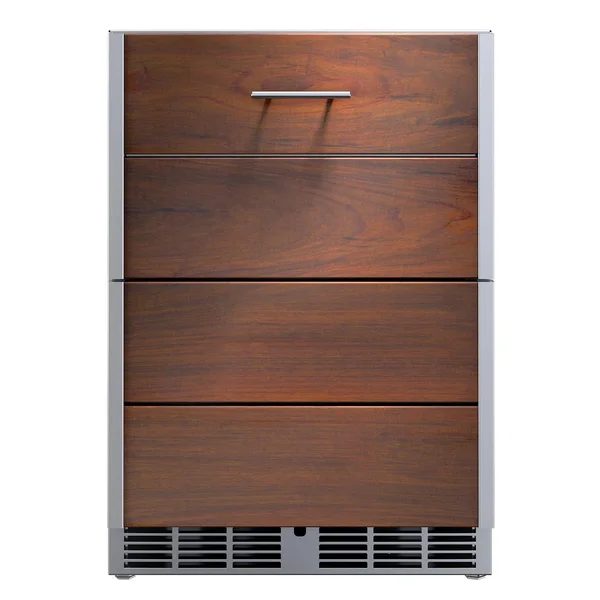 Kalamazoo Arcadia 24 Inch Dual-Zone Outdoor Refrigerator / Wine Chiller - Left Hinge - Ipe Finish - K-HP24CO-2KDL-IPE-S4
