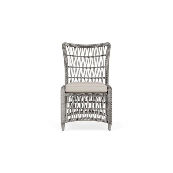Mackinac Wicker Dining Chair in Putty/Fife Fog by Lloyd Flanders