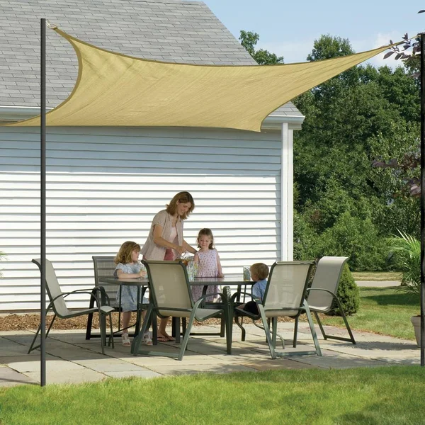 ShadeLogic Sun Shade Sail 12 Foot Square - Sand