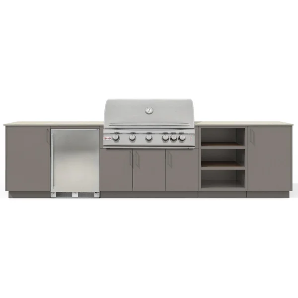 Urban Bonfire Taiga 40 Outdoor Kitchen w/ Blaze LTE Natural Gas Grill, Refrigerator, Danae Dekton Countertop & Clay Finish - B-Taiga-40-Blaze-Danae-Clay