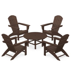 Nautical 5 Pc Recycled Plastic Seating Set in Mahogany by POLYWOOD