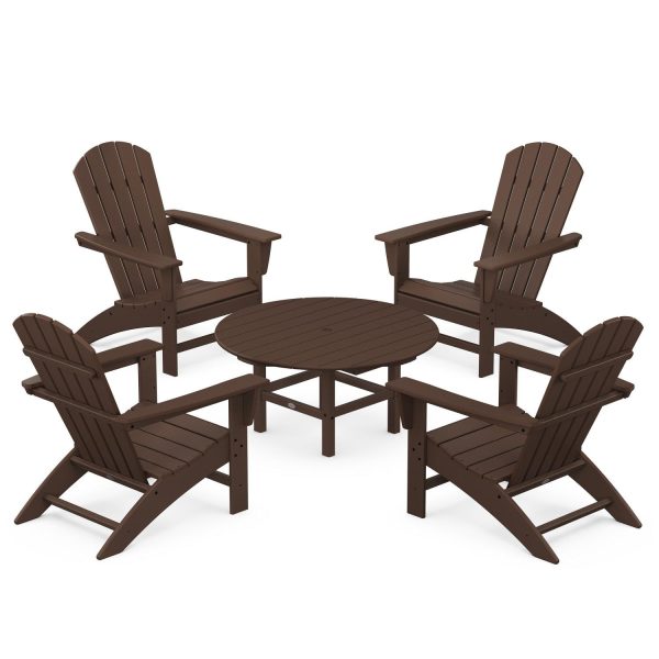Nautical 5 Pc Recycled Plastic Seating Set in Mahogany by POLYWOOD