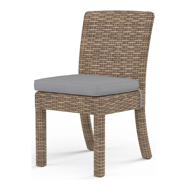 Havana Wicker Dining Side Chair in Tobacco/Canvas Granite by Sunset West