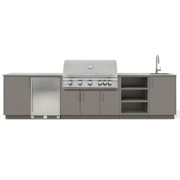 Urban Bonfire Breeze 40 Outdoor Kitchen w/ Blaze LTE Natural Gas Grill, Sink, Refrigerator, Keon Dekton Countertop & Clay Finish - B-Breeze-40-Blaze-Keon-Clay