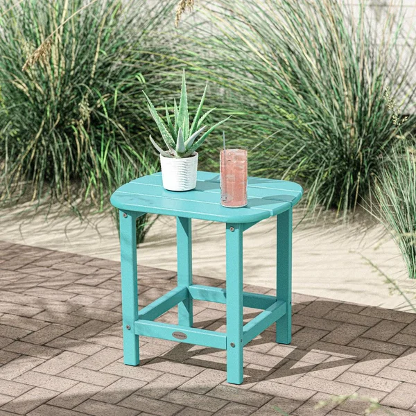 South Beach 19 X 15 Inch Rectangular Recycled Plastic End Table in Aruba by POLYWOOD