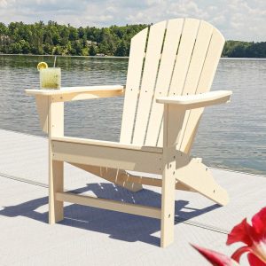 South Beach Recycled Plastic Adirondack in Sand by POLYWOOD
