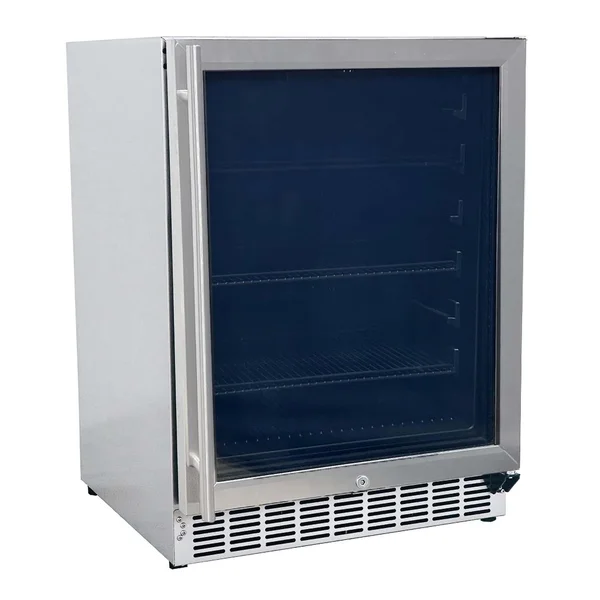 RCS 24 Inch 5.01 Cu. Ft. Stainless Steel Outdoor Refrigerator w/Glass Door - REFR2B