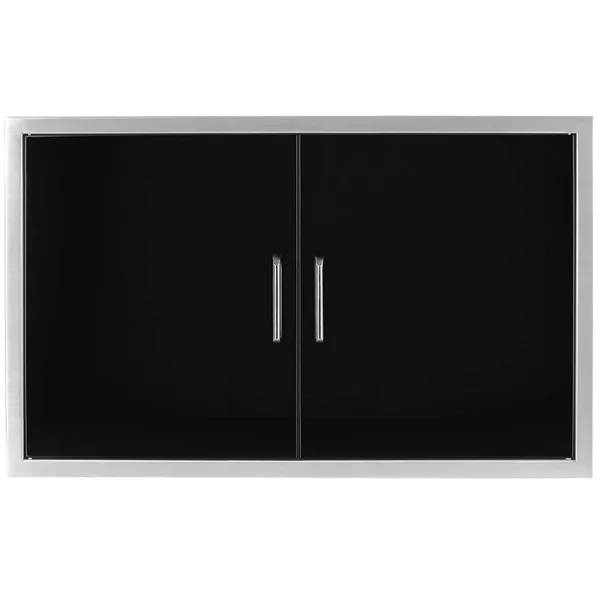 Wildfire 38 X 21 Black 304 SS Double Access Door - WFDDR3821-BSS
