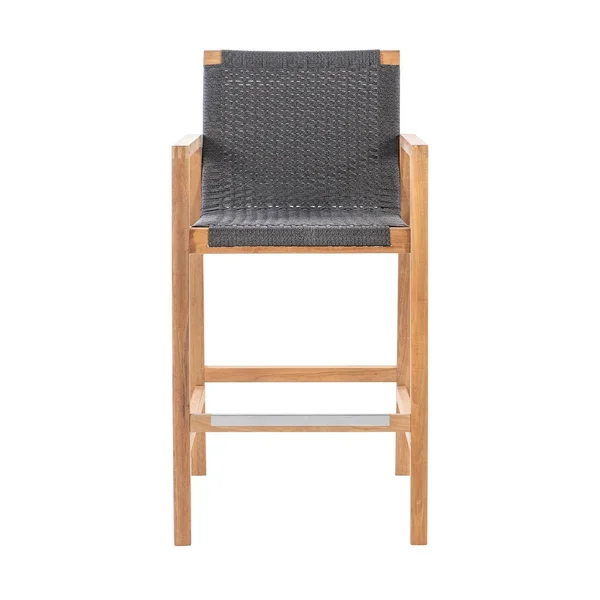 Admiral Rope Bar Chair in Charcoal Grey by Royal Teak Collection