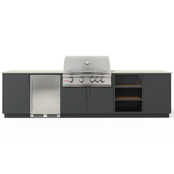 Urban Bonfire Taiga 32 Outdoor Kitchen w/ Blaze LTE Natural Gas Grill, Refrigerator, Danae Dekton Countertop & Anthracite Finish - B-Taiga-32-Blaze-Danae-Anthracite
