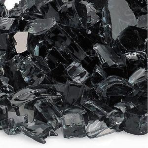 BBQGuys Signature 1/2-Inch Black Reflective Fire Glass - 10 Pounds
