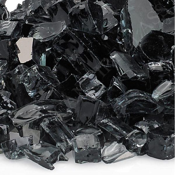 BBQGuys Signature 1/2-Inch Black Reflective Fire Glass - 10 Pounds