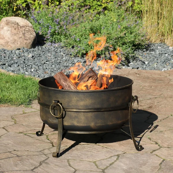 Cauldron 24 Inch Round Steel Wood-Burning Fire Pit in Bronze by Ultimate Patio
