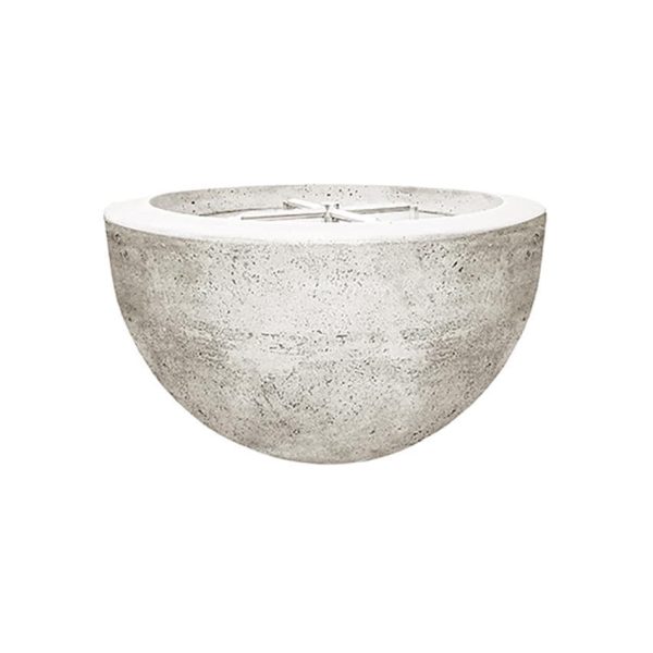 Valley Bay 1 39 Inch Round GFRC Propane Fire Bowl in Natural by Lakeview Outdoor Designs