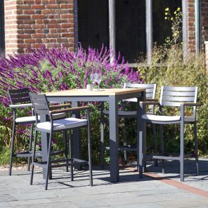 Elba 5 Pc Aluminum/Teak Bar Set By KETTLER
