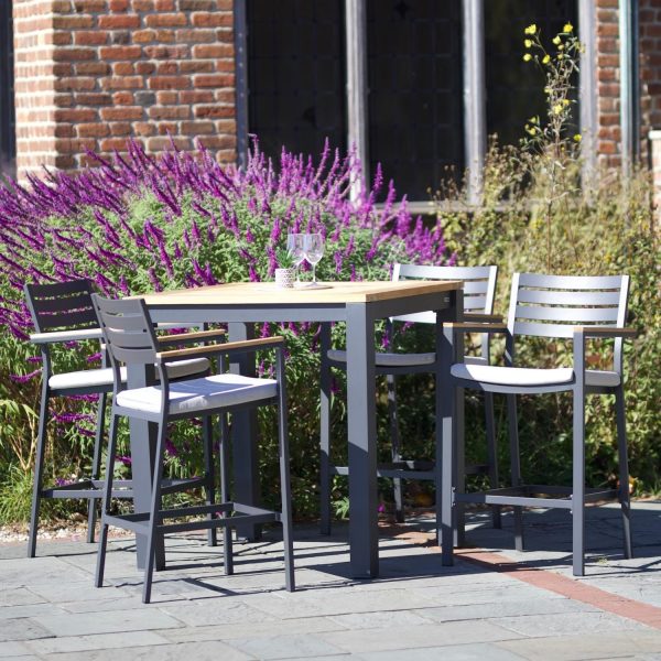 Elba 5 Pc Aluminum/Teak Bar Set By KETTLER