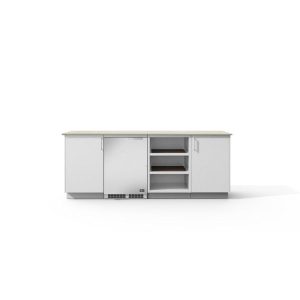 Urban Bonfire Skye Outdoor Kitchen w/ DCS 24-Inch 5.3 Cu. Ft. Refrigerator, Danae Dekton Countertop & Chantilly Finish - B-Skye-Danae-Chantilly