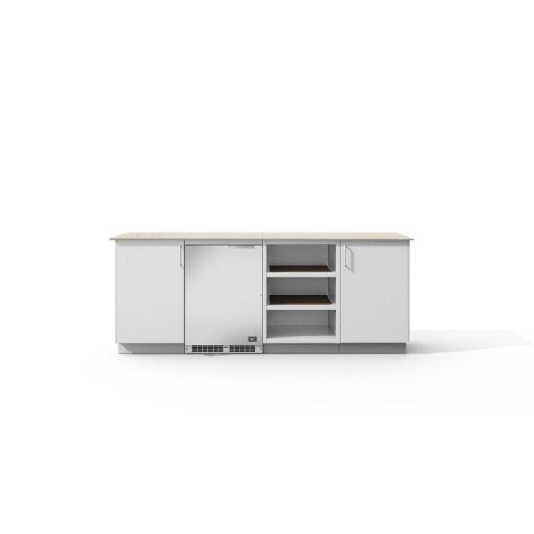 Urban Bonfire Skye Outdoor Kitchen w/ DCS 24-Inch 5.3 Cu. Ft. Refrigerator, Danae Dekton Countertop & Chantilly Finish - B-Skye-Danae-Chantilly