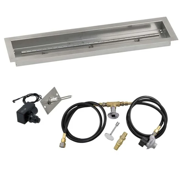 BBQGuys Signature 30 X 6 Inch Stainless Steel Linear Drop-In Pan for Spark Ignition Kit - Propane