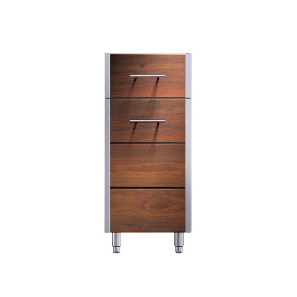 Kalamazoo Arcadia 15 Inch Cabinet - Drawer Over Door - Right Hinge - Ipe Finish - KD-15-2R-IPE-S4