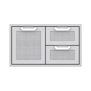Hestan 36-Inch Double Drawer And Single Storage Door Combo - Steeletto - AGSDR36-SS