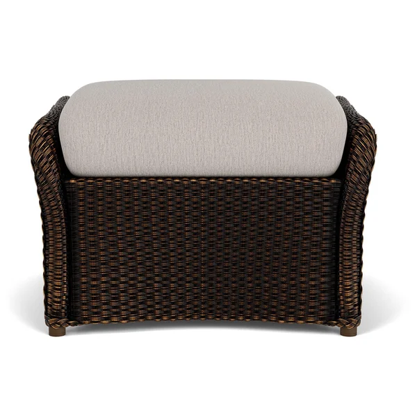 Weekend Retreat Lloyd Loom Ottoman in Mink/Remy Cloud by Lloyd Flanders