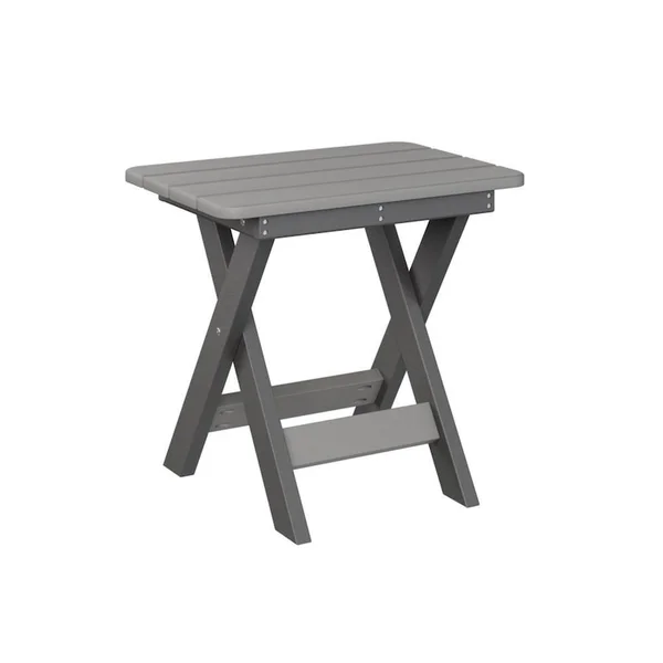 Recycled Plastic Folding End Table in Light Gray/Smoke Gray by Berlin Gardens