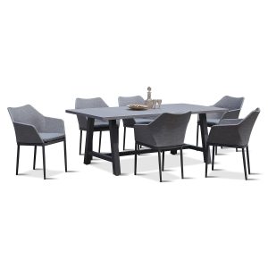 Starlook Bay 7 Pc Aluminum Dining Set in Slate by Lakeview Outdoor Designs